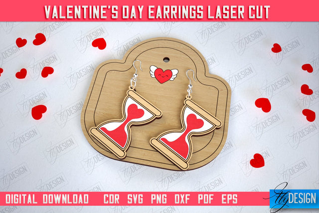 Valentine's Day Earrings | Accessories Design | Valentine's Day Gift Idea | CNC File SVG Fly Design 