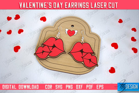 Valentine's Day Earrings Bundle | Accessories Design | Valentine's Day Gift Idea | CNC Files SVG Fly Design 