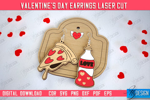 Valentine's Day Earrings Bundle | Accessories Design | Valentine's Day Gift Idea | CNC Files SVG Fly Design 