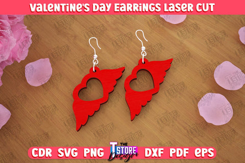 Valentine's Day Earrings Bundle | Accessories Design | Valentine's Day Gift Idea | CNC Files SVG The T Store Design 