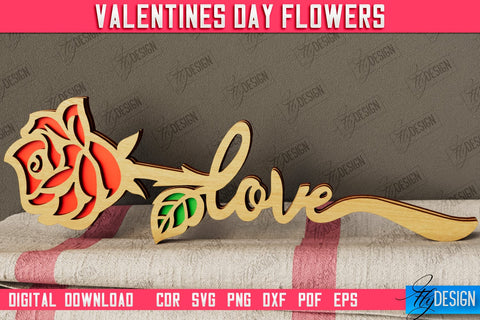 Valentine's Day Flowers Bundle | Romantic Gift | Girlfriend Gift Idea | CNC Files SVG Fly Design 
