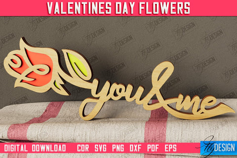Valentine's Day Flowers Bundle | Romantic Gift | Girlfriend Gift Idea | CNC Files SVG Fly Design 