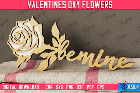 Valentine's Day Flowers Bundle | Romantic Gift | Girlfriend Gift Idea | CNC Files SVG Fly Design 