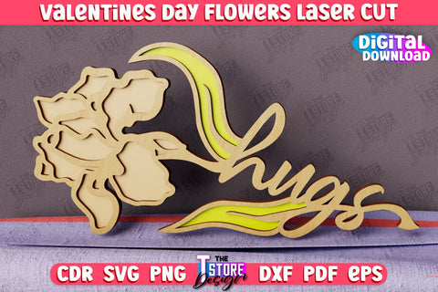 Valentine's Day Flowers Bundle | Romantic Gift | Girlfriend Gift Idea | CNC Files SVG The T Store Design 