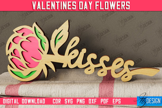 Valentine's Day Flowers | Romantic Gift | Girlfriend Gift Idea | CNC File SVG Fly Design 