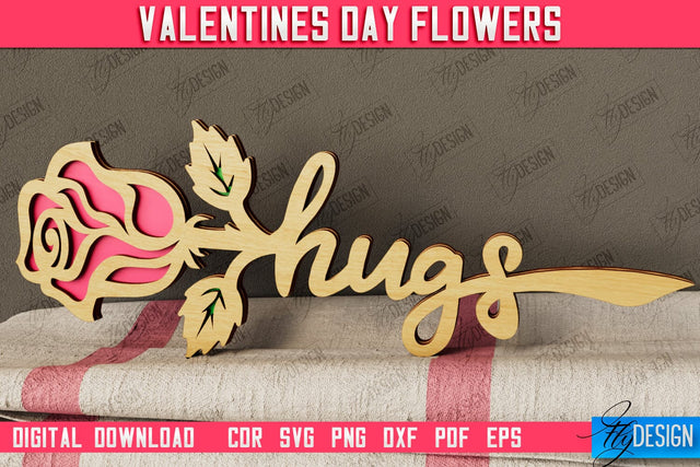 Valentine's Day Flowers | Romantic Gift | Girlfriend Gift Idea | CNC File SVG Fly Design 