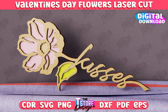 Valentine's Day Flowers | Romantic Gift | Girlfriend Gift Idea | CNC File SVG The T Store Design 