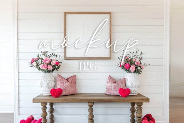 Valentine’s Day Frame Mockup Photo, Romantic Wall Art Display Mock Up Photo BijouBay 