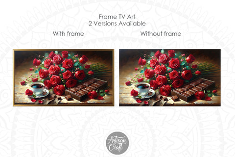 Valentine's Day Frame Tv Art, cute Valentines day wallpaper Digital Pattern Artisan Craft SVG 