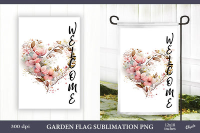 Valentines Day Garden Flag PNG. Printable Design PNG Sublimation Olga Terlyanskaya 