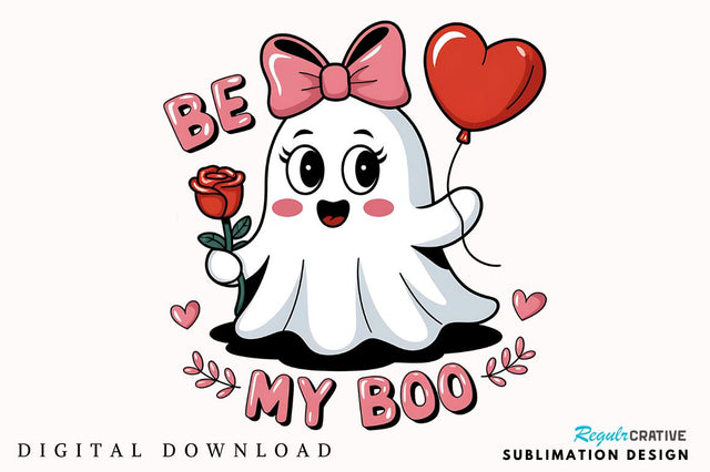 Valentine's Day Ghost Sublimation Design Sublimation Regulrcrative 