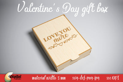 Valentine's Day Gift Box. 3D Laser Cut Design SVG Evgenyia Guschina 