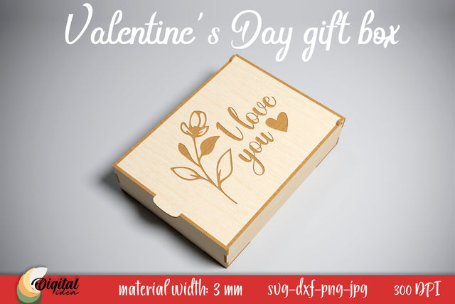 Valentine's Day Gift Box. 3D Laser Cut Design SVG Evgenyia Guschina 