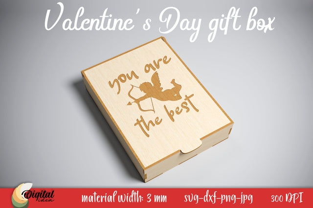 Valentine's Day Gift Box. 3D Laser Cut Design SVG Evgenyia Guschina 