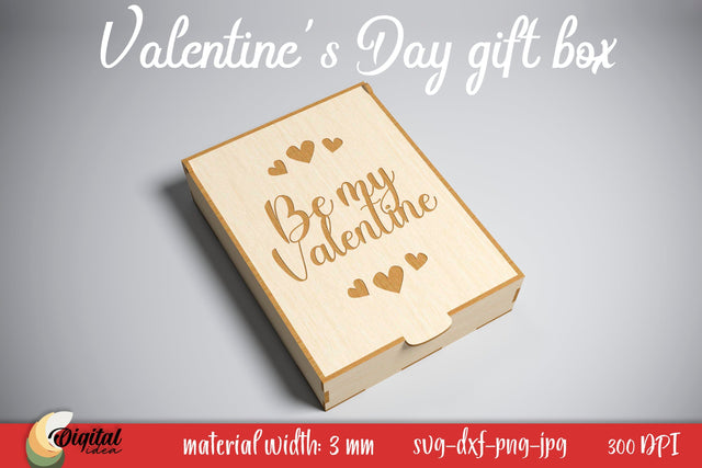 Valentine's Day Gift Box. 3D Laser Cut Design SVG Evgenyia Guschina 