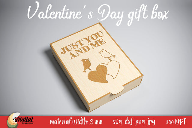 Valentine's Day Gift Box. Laser Cut Design SVG Evgenyia Guschina 
