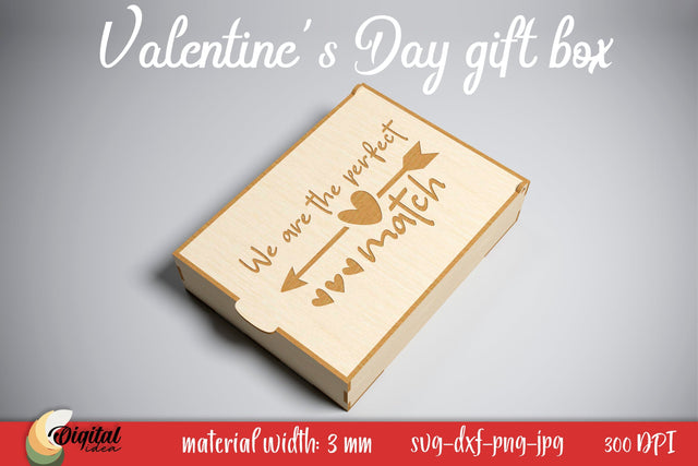 Valentine's Day Gift Box. Laser Cut Design SVG Evgenyia Guschina 