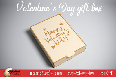 Valentine's Day Gift Box. Laser Cut Design SVG Evgenyia Guschina 