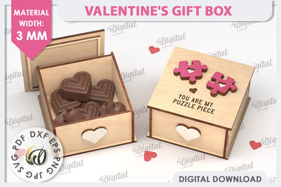 Valentine's Day Gift Box Laser Cut. Valentine Candy Box SVG SVG Evgenyia Guschina 