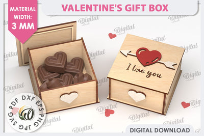 Valentine's Day Gift Box Laser Cut. Valentine Candy Box SVG SVG Evgenyia Guschina 