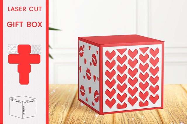 Valentines Day gift box, Love favor box laser cut 3D Paper AnastasiyaArtDesign 