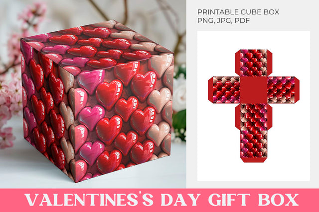 valentines day gift box printable Sublimation KMarinaDesign 