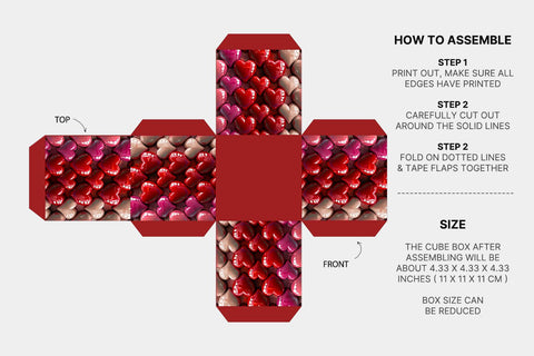 valentines day gift box printable Sublimation KMarinaDesign 