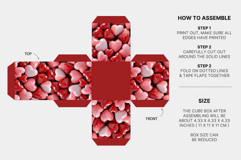 Valentines day gift box template Sublimation KMarinaDesign 