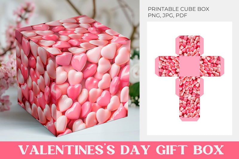 Valentines day gift box template Sublimation KMarinaDesign 