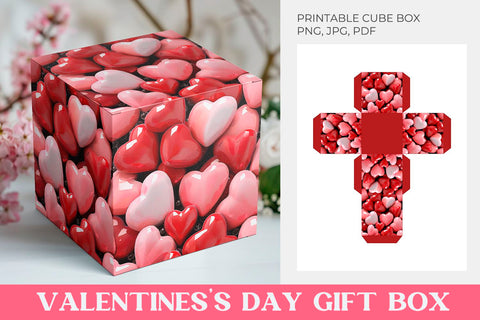 Valentines day gift box template Sublimation KMarinaDesign 