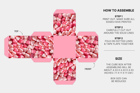 Valentines day gift box template Sublimation KMarinaDesign 