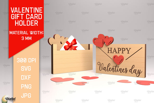 Valentine's Day Gift Card Holder. 3D Laser Cut. Envelope SVG SVG Evgenyia Guschina 