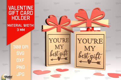 Valentine's Day Gift Card Holder. 3D Laser Cut. Love Quote SVG SVG Evgenyia Guschina 