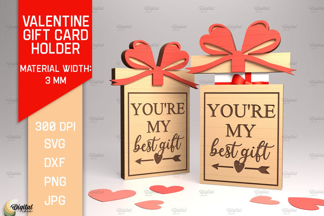 Valentine's Day Gift Card Holder. 3D Laser Cut. Love Quote SVG SVG Evgenyia Guschina 