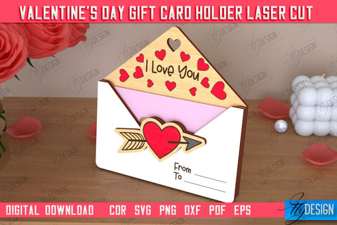 Valentine's Day Gift Card Holder Bundle | Gift Idea | Greeting Card | CNC Files SVG Fly Design 