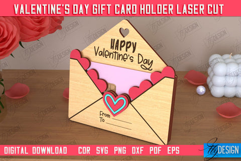 Valentine's Day Gift Card Holder Bundle | Gift Idea | Greeting Card | CNC Files SVG Fly Design 