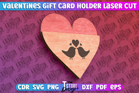 Valentine's Day Gift Card Holder Bundle | Gift Idea | Greeting Card | CNC Files SVG The T Store Design 