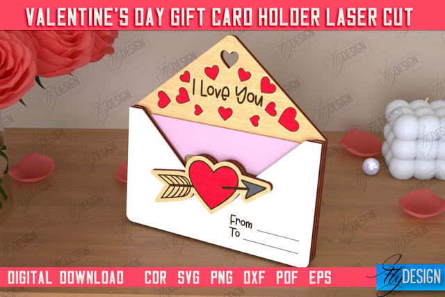 Valentine's Day Gift Card Holder | Gift Idea | Greeting Card | CNC File SVG Fly Design 