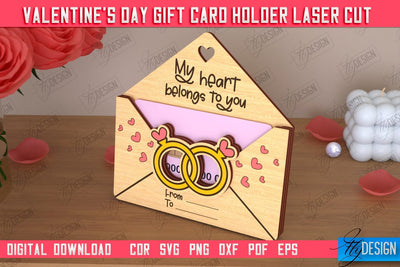 Valentine's Day Gift Card Holder | Gift Idea | Greeting Card | CNC File SVG Fly Design 