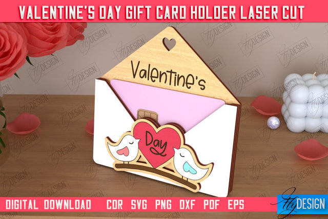 Valentine's Day Gift Card Holder | Gift Idea | Greeting Card | CNC File SVG Fly Design 