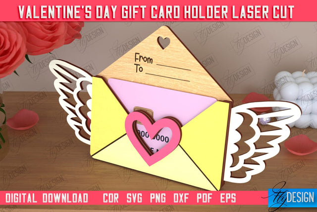 Valentine's Day Gift Card Holder | Gift Idea | Greeting Card | CNC File SVG Fly Design 