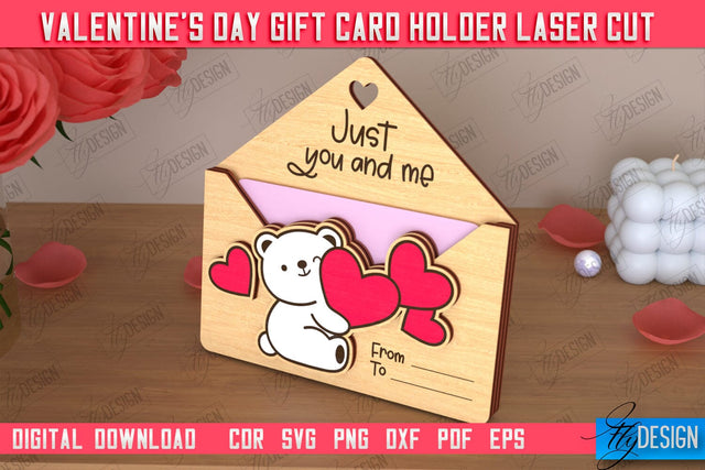 Valentine's Day Gift Card Holder | Gift Idea | Greeting Card | CNC File SVG Fly Design 