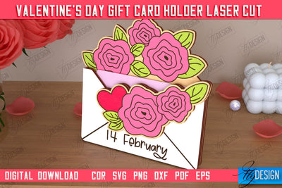 Valentine's Day Gift Card Holder | Gift Idea | Greeting Card | CNC File SVG Fly Design 