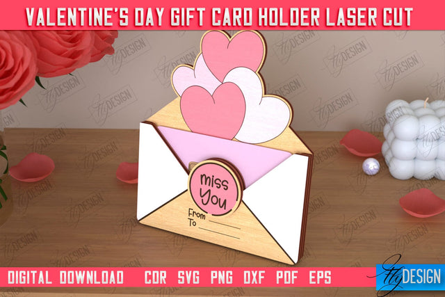 Valentine's Day Gift Card Holder | Gift Idea | Greeting Card | CNC File SVG Fly Design 