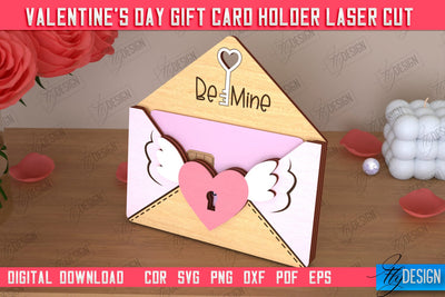 Valentine's Day Gift Card Holder | Gift Idea | Greeting Card | CNC File SVG Fly Design 