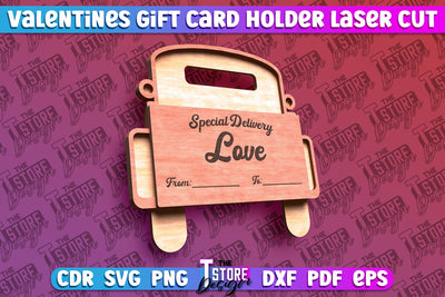 Valentine's Day Gift Card Holder | Gift Idea | Greeting Card | CNC File SVG The T Store Design 