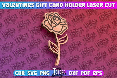 Valentine's Day Gift Card Holder | Gift Idea | Greeting Card | CNC File SVG The T Store Design 