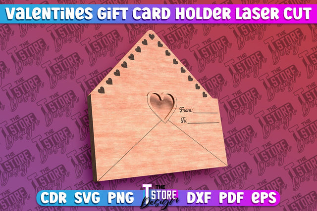 Valentine's Day Gift Card Holder | Gift Idea | Greeting Card | CNC File SVG The T Store Design 