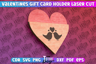 Valentine's Day Gift Card Holder | Gift Idea | Greeting Card | CNC File SVG The T Store Design 