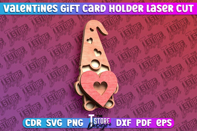 Valentine's Day Gift Card Holder | Gift Idea | Greeting Card | CNC File SVG The T Store Design 